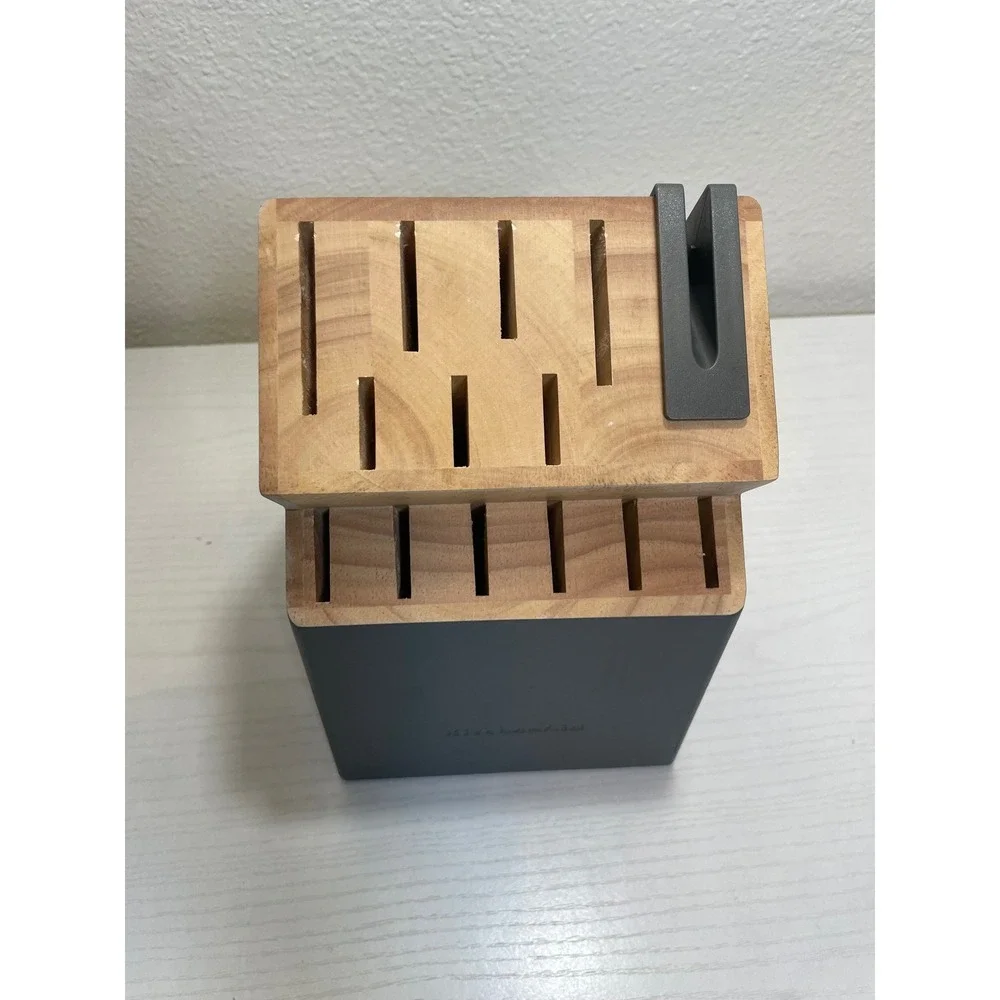 KitchenAid‎ Knife Block Holder Dark Gray Wood Slots Block Storage Organizer